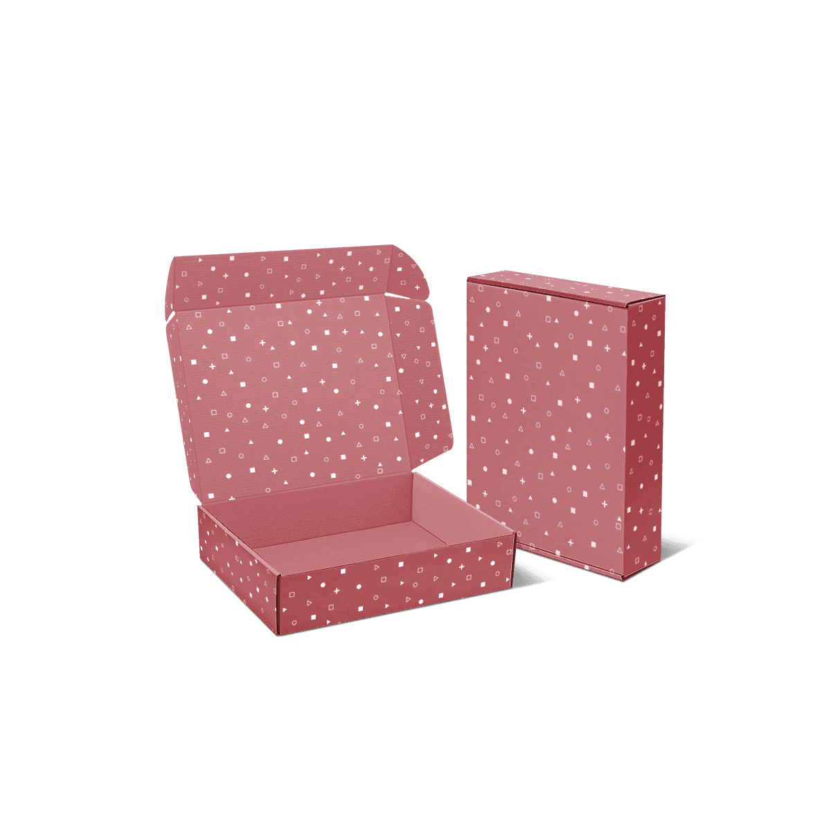 Custom tab lock mailer box shown with locking tabs secured into the front panel for tape-free closure