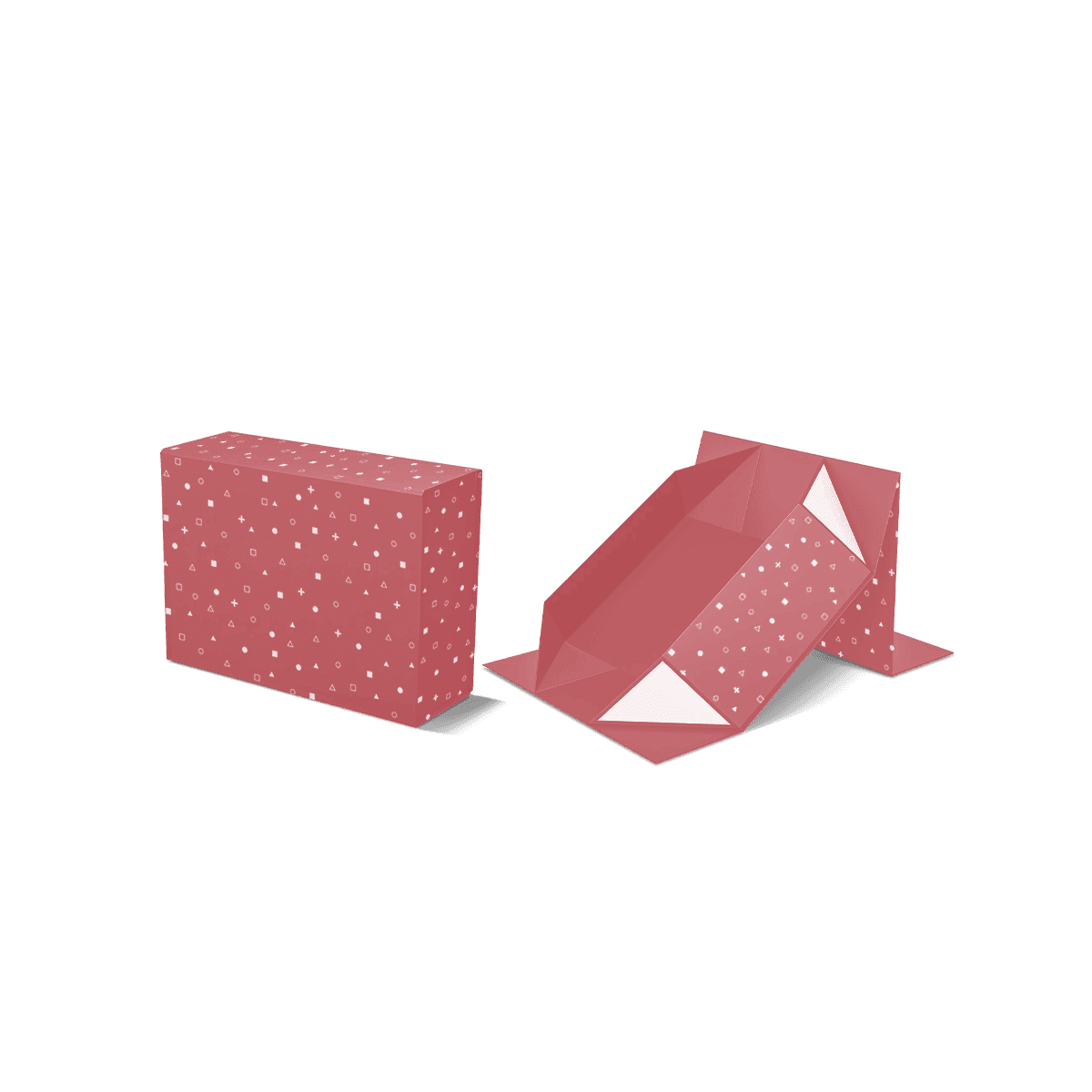 Custom foldable rigid box with reinforced panels, neat corner construction and a compact flat-pack presentation.