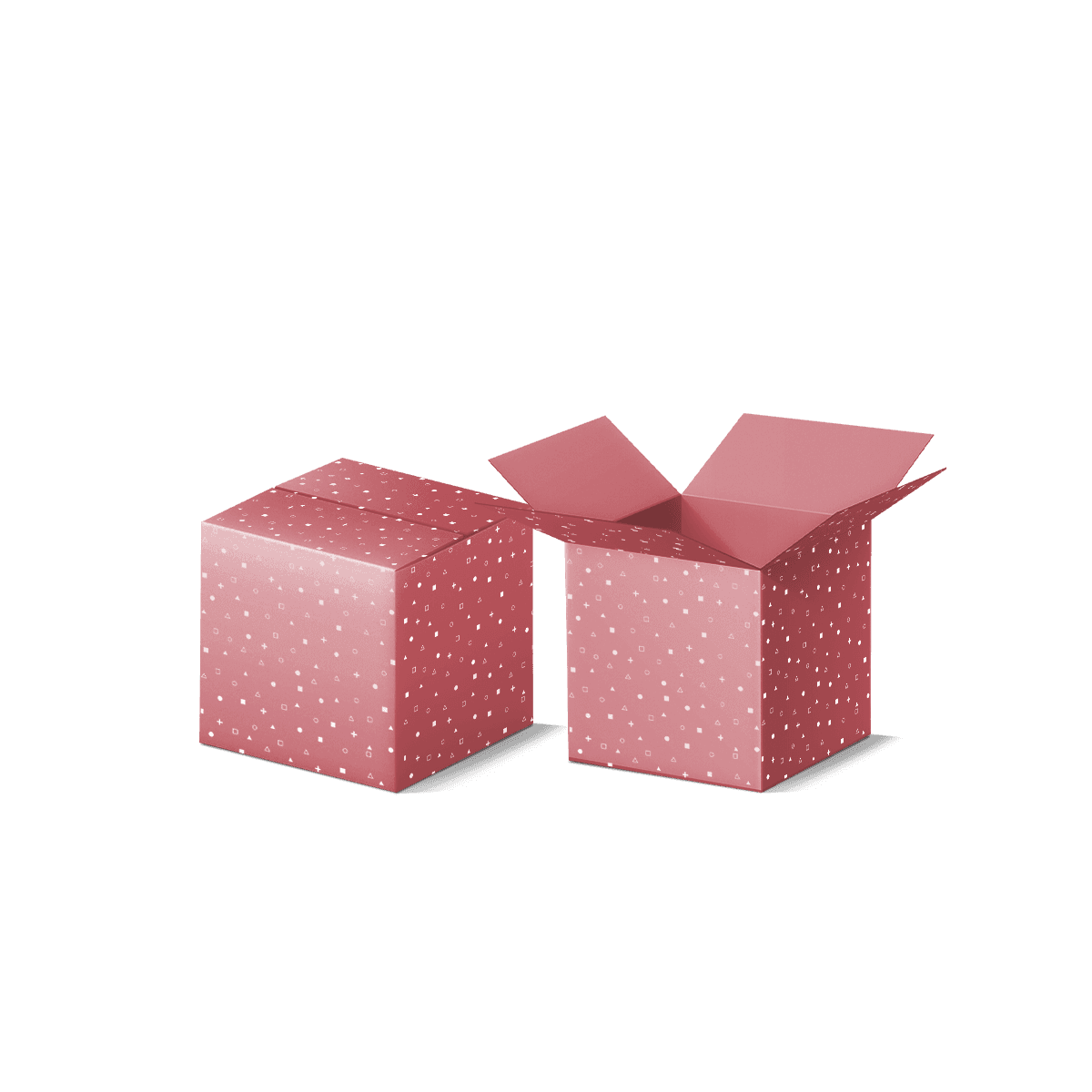 Custom regular slotted cartons shown flat and assembled, with centred flaps ready for taping and efficient packing.