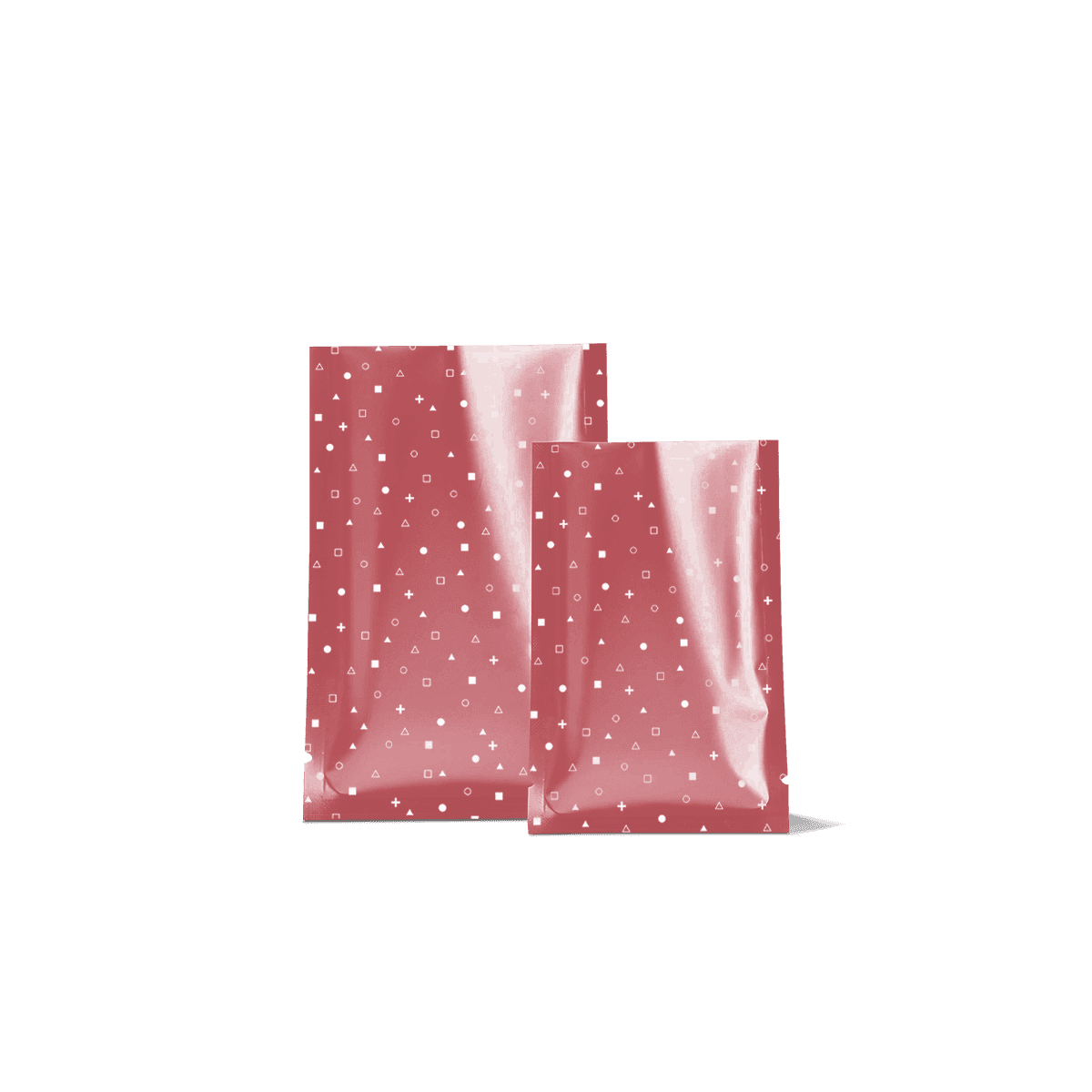 Custom heat seal pouches with secure top seams and printed barrier film for tamper-evident product protection.