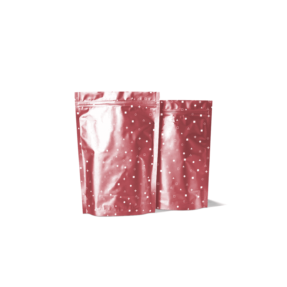 Custom foil pouches with metallic barrier layers, printed branding and sealed closures for moisture and light protection.