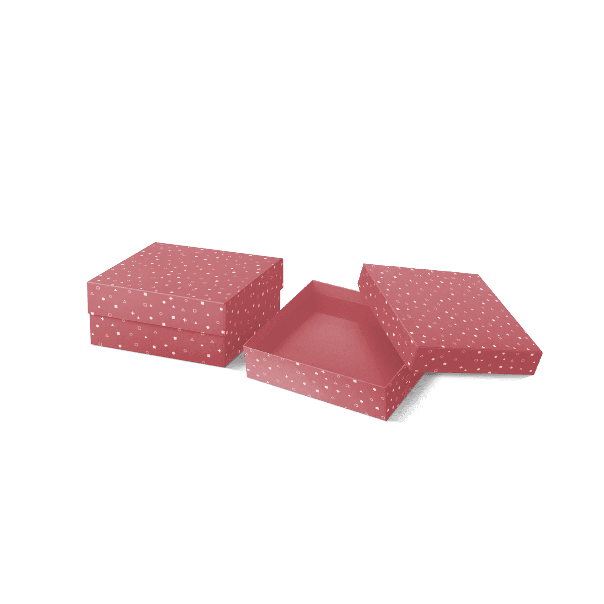 Custom two piece rigid box with a separate lift-off lid and base designed for gifts and high-value products.