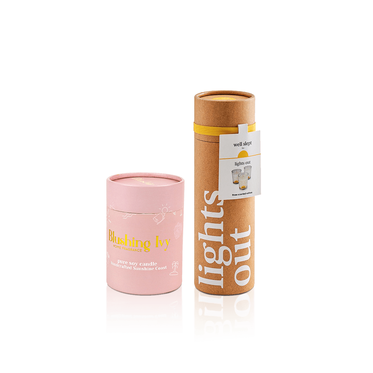 Custom candle tubes with fitted lids, printed cylindrical walls and secure presentation for jar and pillar candles