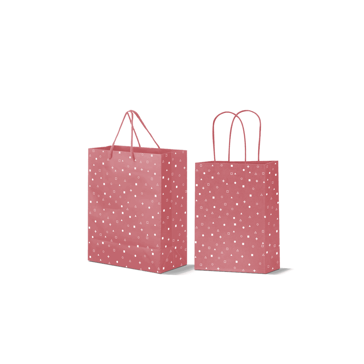 Custom printed paper bags showing crisp full-colour logos across kraft and white stocks for retail and events.