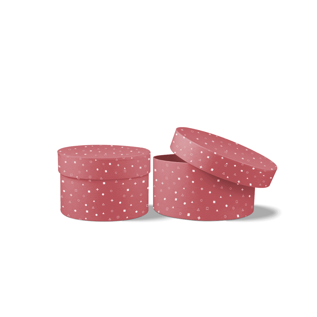Custom round rigid box with a cylindrical lid and base, designed for candles, fragrance or gift presentation.