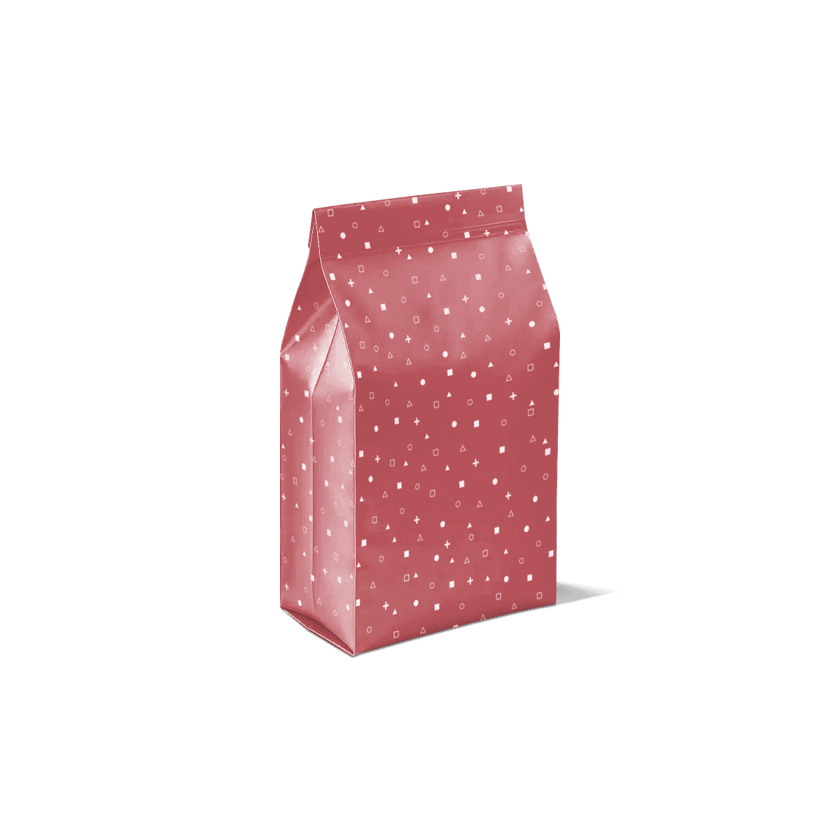 Custom gusseted pouches with expanding sides, branded print and added capacity for coffee, powders and pet treats.